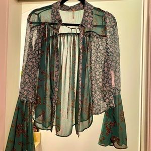 Free People Tie Kimono Top